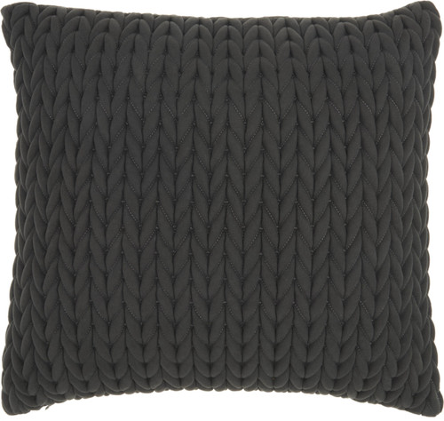 Charcoal Chunky Braid Throw Pillow