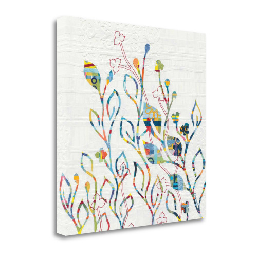 Rainbow VInes With Flowers 2 Wrapped Canvas Print Living Room Wall Art