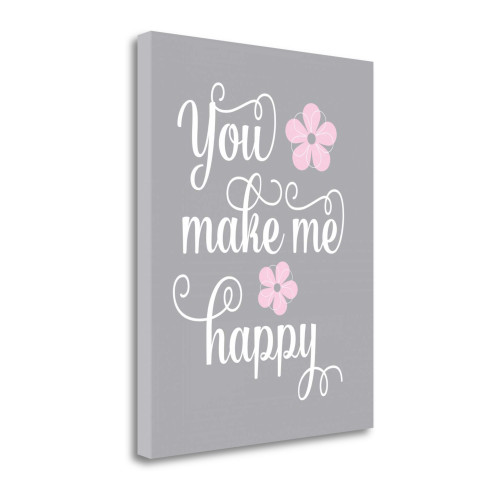 You Make Me Happy 4 Wrapped Canvas Print Living Room Wall Art