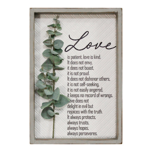 Love is Patient Metal &amp;amp; Wood Framed Wall Art