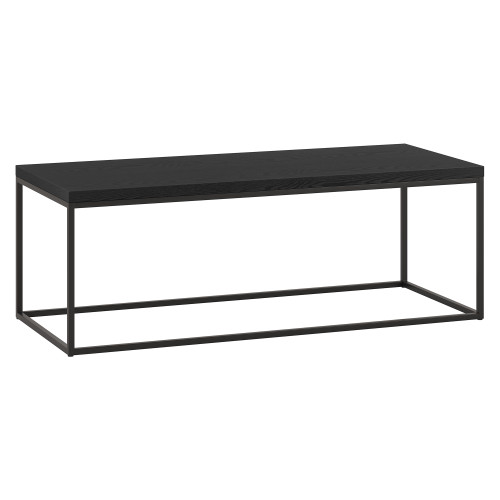 48" Black Manufactured Wood and Steel Rectangular Coffee Table
