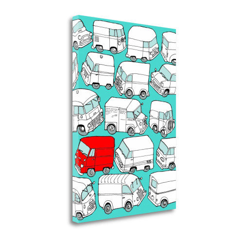 Odd Ones Red Van 4 Wrapped Canvas Print Living Room Wall Art