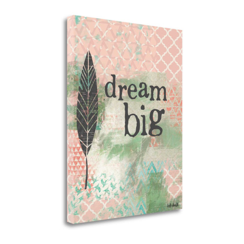 Dream Big Pink 3 Wrapped Canvas Print Living Room Wall Art
