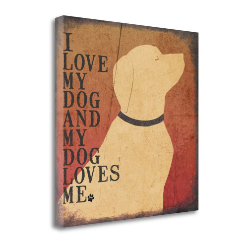 Dog Love 2 Wrapped Canvas Print Living Room Wall Art