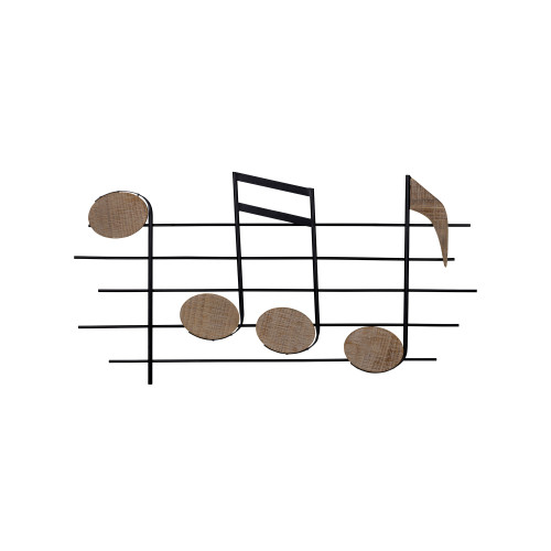 Wood and Metal Musical Notes Wall Decor