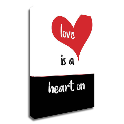 Love Is A Heart On Wrapped Canvas Print Wall Art