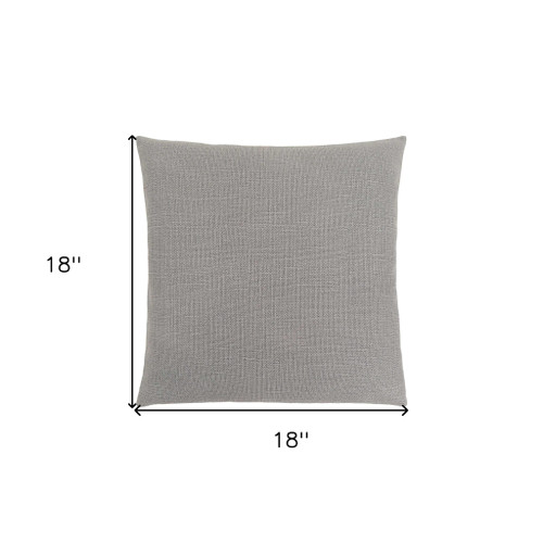 18" X 18" Light Gray Polyester Interlocking Zippered Pillow