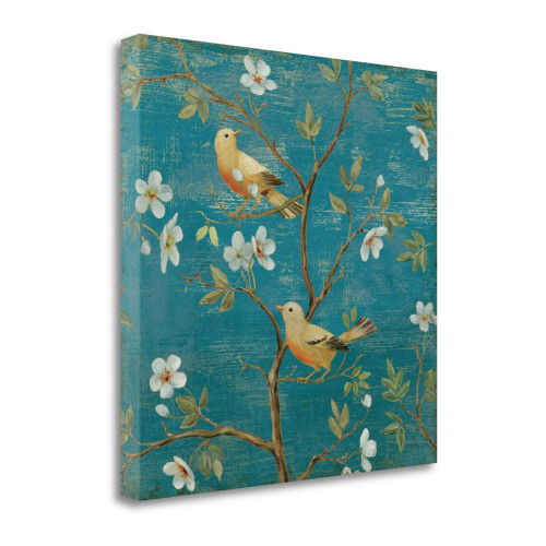 Blossom Blues 1 Wrapped Canvas Print Living Room Wall Art