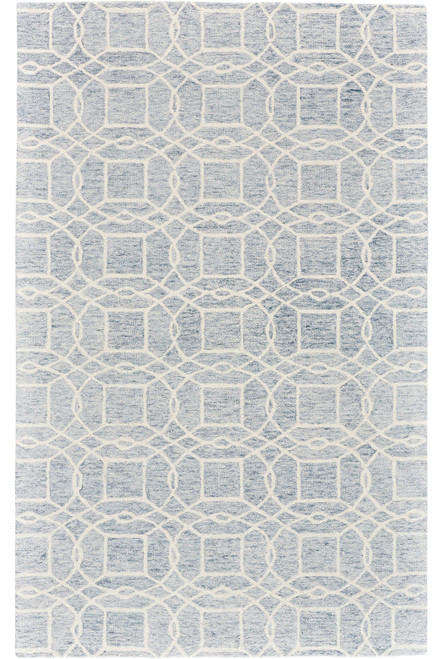 2' X 3' Gray And Ivory Wool Geometric Tufted Handmade Area Rug