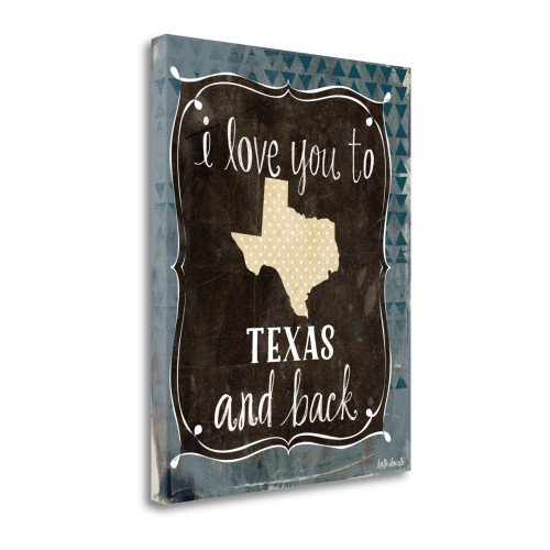 Texas And Back Wrapped Canvas Print Living Room Wall Art