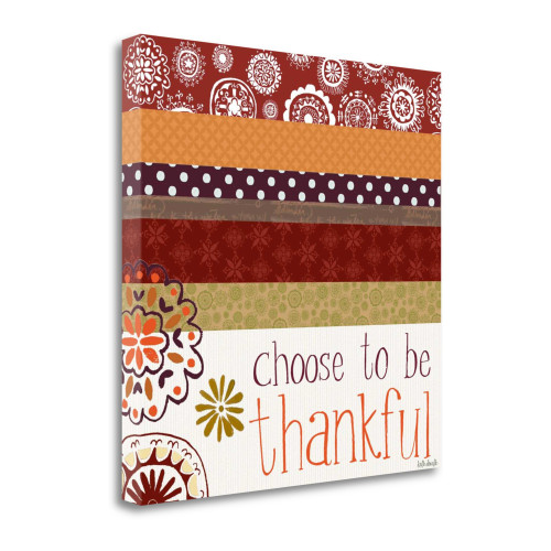 Choose To Be Thankful 3 Wrapped Canvas Print Living Room Wall Art