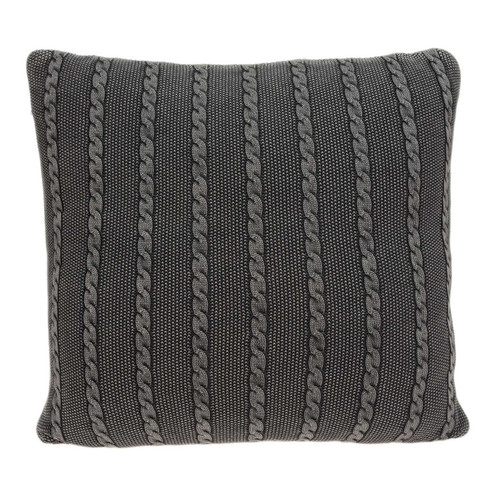 Casual Sweater Knit Gray Stripe Accent Pillow Cover