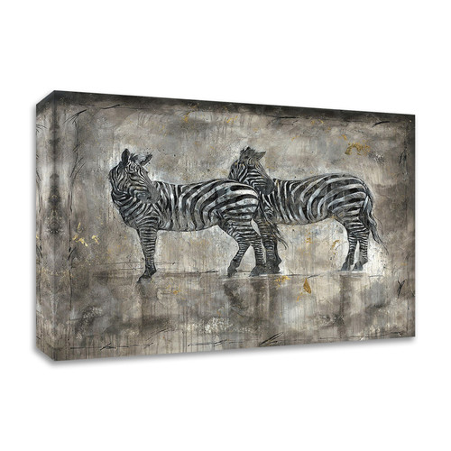 Zebras Wrapped Canvas Print Wall Art