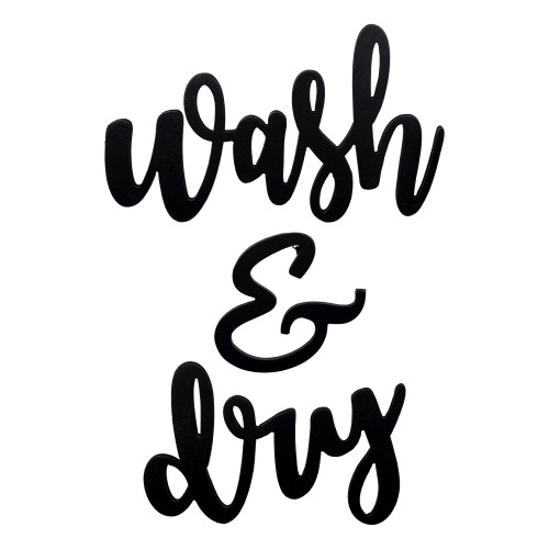 Black Metal Wash and Dry Wall Sign