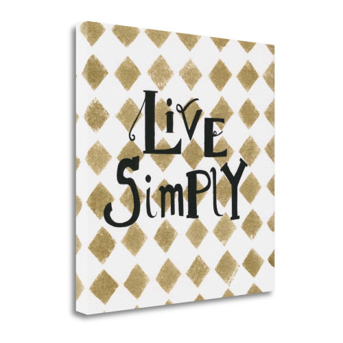 Live Simply 1 Wrapped Canvas Print Living Room Wall Art