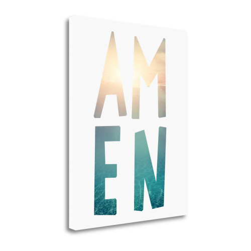 Amen Water Wrapped Canvas Print Living Room Wall Art