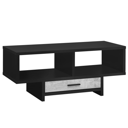 17.75" x 42.25" x 18" BlackGrey Reclaimed Wood Look Coffee Table