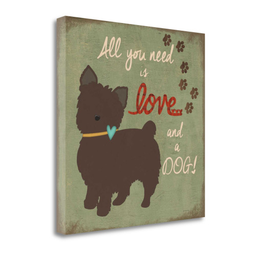 Love And A Dog 2 Wrapped Canvas Print Living Room Wall Art