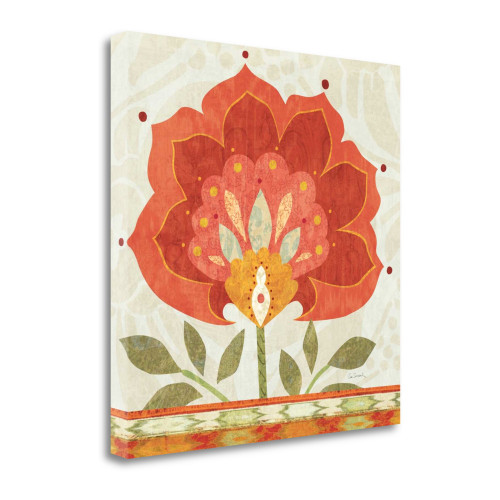 Ikat Bloom I Wrapped Canvas Print Living Room Wall Art