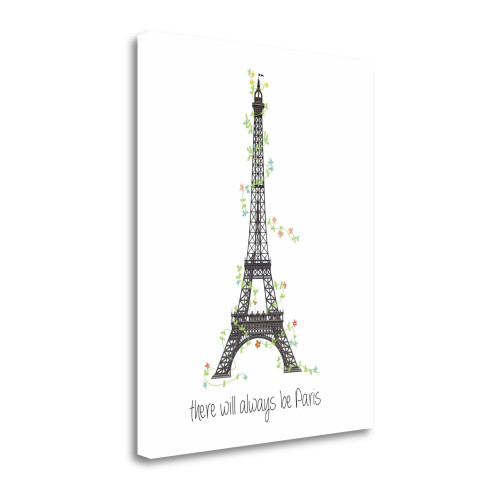 There Will Always Be Paris Wrapped Canvas Print Living Room Wall Art