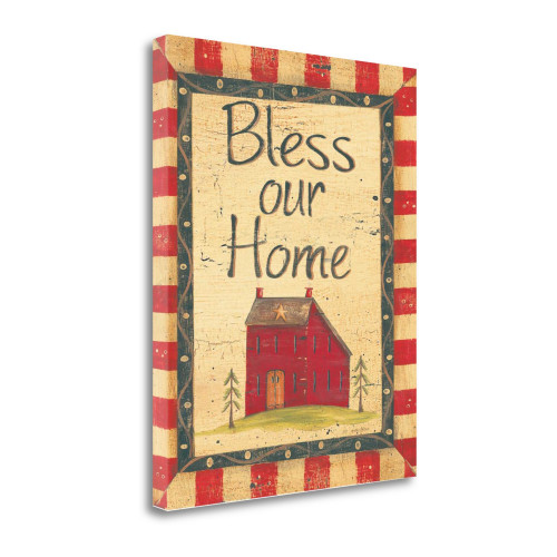 Bless Our Home 1 Wrapped Canvas Print Living Room Wall Art