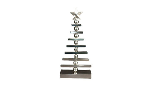 17" Silver Stainless Steel Christmas Tree Sculpture
