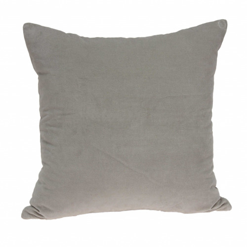 20" x 7" x 20" Transitional Gray Solid Pillow Cover With Down Insert
