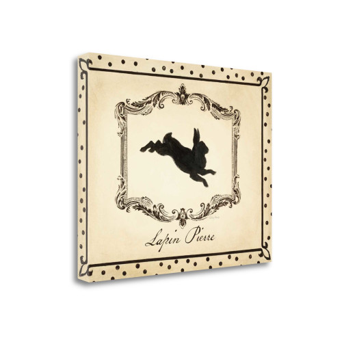 Cartouche Lapin I Wrapped Canvas Print Living Room Wall Art