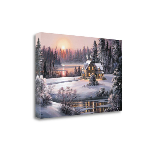 Winter Sunset 1 Wrapped Canvas Print Wall Art