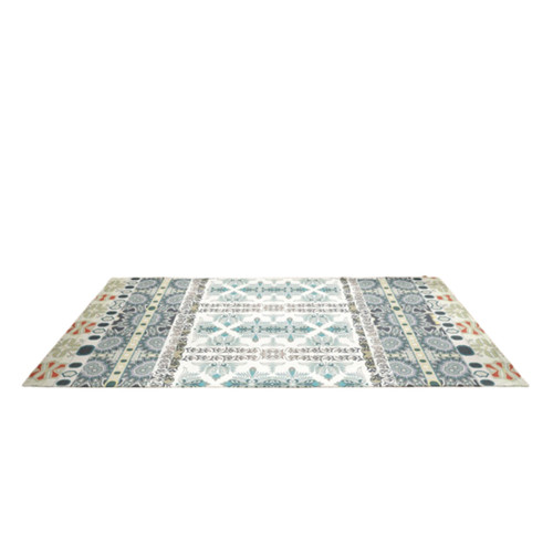 7' X 10' Green And Yellow Geometric Area Rug