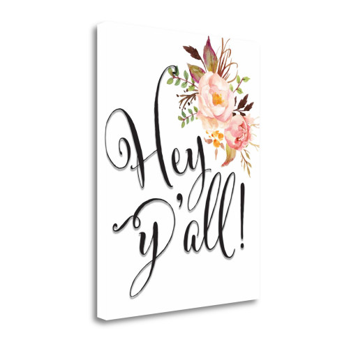 Hey Yall Flowers 2 Wrapped Canvas Print Living Room Wall Art