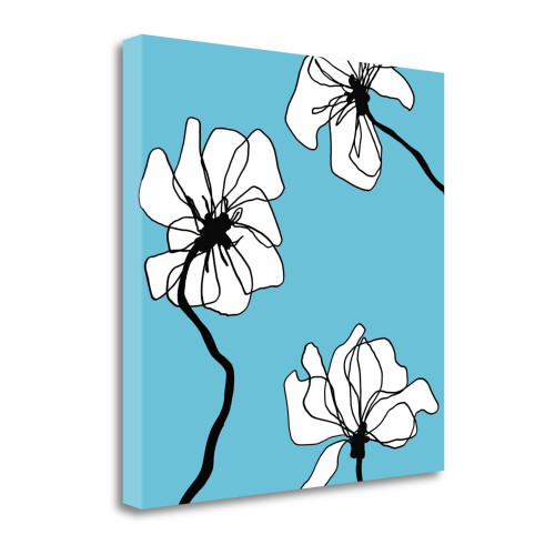 Flowers In Blue 2 Wrapped Canvas Print Living Room Wall Art