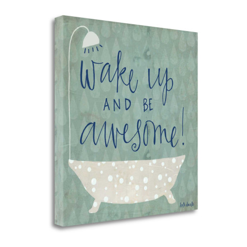 Be Awesome Bath 3 Wrapped Canvas Print Living Room Wall Art