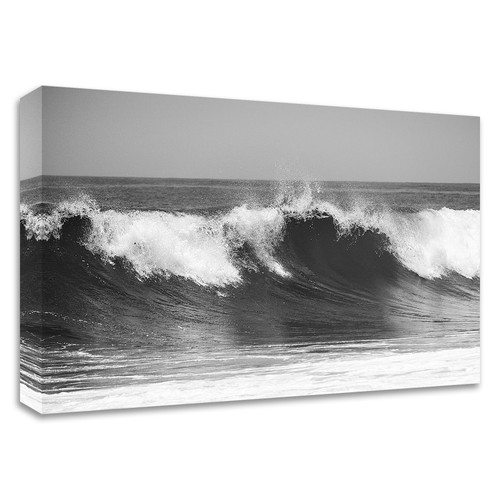 "Wave Bw" Wrapped Canvas Print Wall Art