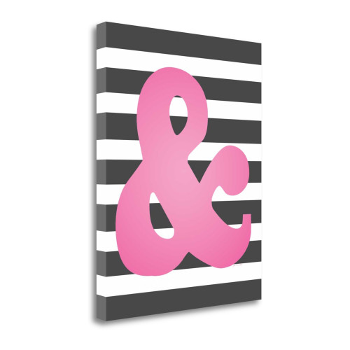 Faux Pink Ampersand 2 Wrapped Canvas Print Living Room Wall Art