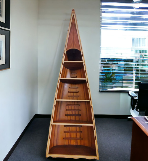 21" Wood and Solid Wood Four Tier Boat Bookcase