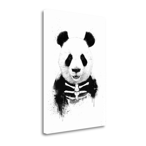 Zombie Panda 3 Wrapped Canvas Print Wall Art