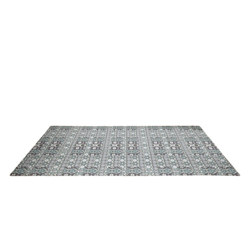 7' X 10' Grey and Green Geometric Area Rug