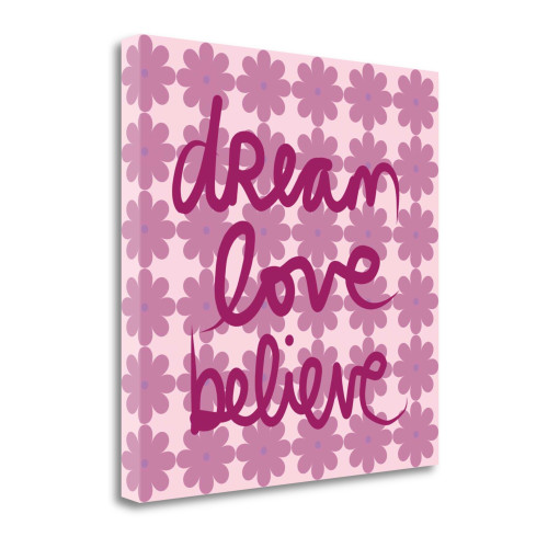Dream Love Believe Pastel 1 Wrapped Canvas Print Living Room Wall Art