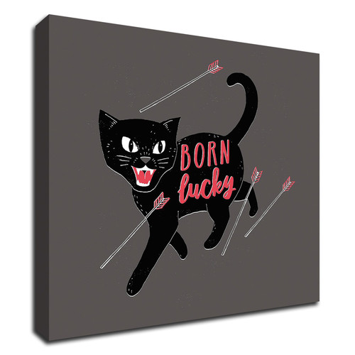 "Born Lucky" Wrapped Canvas Print Wall Art