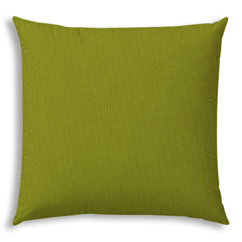 20" X 20" Kiwi Zippered Polyester Solid Color Throw Pillow Cover