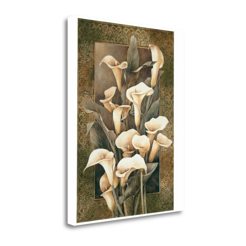 Golden Calla Lilies Wrapped Canvas Print Wall Art