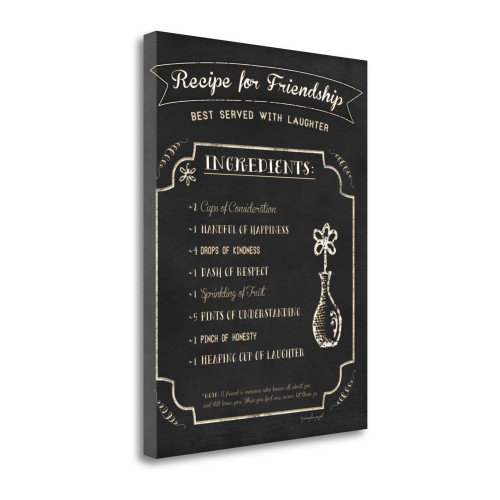 Recipe For Friendship 1 Wrapped Canvas Print Living Room Wall Art
