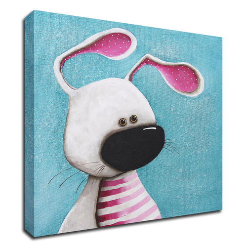 "The Pink Bunny" Wrapped Canvas Print Wall Art