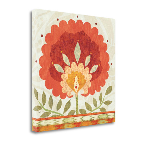 Ikat Bloom II Wrapped Canvas Print Living Room Wall Art