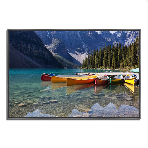 Lake Moraine 4 Black Wrapped Canvas Print Wall Art