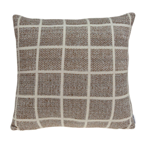 20" x 7" x 20" Transitional Tan Cotton Accent Pillow Cover With Poly Insert