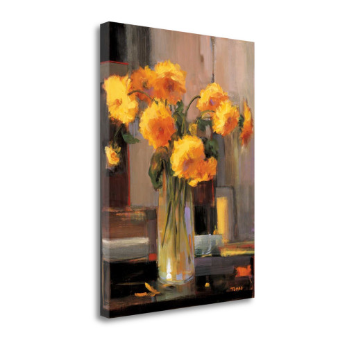 Floral Sunrise 1 Wrapped Canvas Print Living Room Wall Art