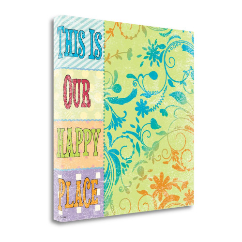 Happy Place 1 Wrapped Canvas Print Living Room Wall Art