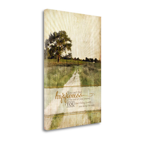 Bring Happiness 2 Wrapped Canvas Print Living Room Wall Art